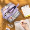 imageCICIMELON Large Capacity Pen Pencil Case with 4 Compartments MultiSlot Pencil Pouch Bag Aesthetic School Supplies Organizer for Teen Girls Women Adults NavyPurple