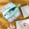 imageCICIMELON Large Capacity Pen Pencil Case with 4 Compartments MultiSlot Pencil Pouch Bag Aesthetic School Supplies Organizer for Teen Girls Women Adults NavyMint Green