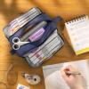 imageCICIMELON Large Capacity Pen Pencil Case with 4 Compartments MultiSlot Pencil Pouch Bag Aesthetic School Supplies Organizer for Teen Girls Women Adults NavyNavy