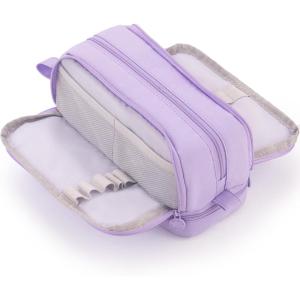 imageCICIMELON Large Capacity Pen Pencil Case with 4 Compartments MultiSlot Pencil Pouch Bag Aesthetic School Supplies Organizer for Teen Girls Women Adults NavyPurple