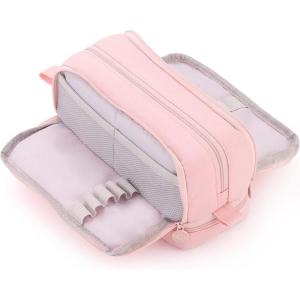 imageCICIMELON Large Capacity Pen Pencil Case with 4 Compartments MultiSlot Pencil Pouch Bag Aesthetic School Supplies Organizer for Teen Girls Women Adults NavyPink
