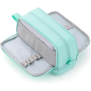 imageCICIMELON Large Capacity Pen Pencil Case with 4 Compartments MultiSlot Pencil Pouch Bag Aesthetic School Supplies Organizer for Teen Girls Women Adults NavyMint Green