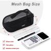 imageCICIMELON Transparent Mesh Pencil Pouch with Handle Big Case Clear Pen Bag College Essentials School Supplies Pinkblack