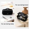 imageCICIMELON Transparent Mesh Pencil Pouch with Handle Big Case Clear Pen Bag College Essentials School Supplies Pinkblack
