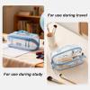 imageCICIMELON Transparent Mesh Pencil Pouch with Handle Big Case Clear Pen Bag College Essentials School Supplies Pinklight blue