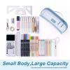 imageCICIMELON Transparent Mesh Pencil Pouch with Handle Big Case Clear Pen Bag College Essentials School Supplies Pinklight blue