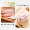imageCICIMELON Transparent Mesh Pencil Pouch with Handle Big Case Clear Pen Bag College Essentials School Supplies Pinkpink