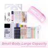 imageCICIMELON Transparent Mesh Pencil Pouch with Handle Big Case Clear Pen Bag College Essentials School Supplies Pinkpink